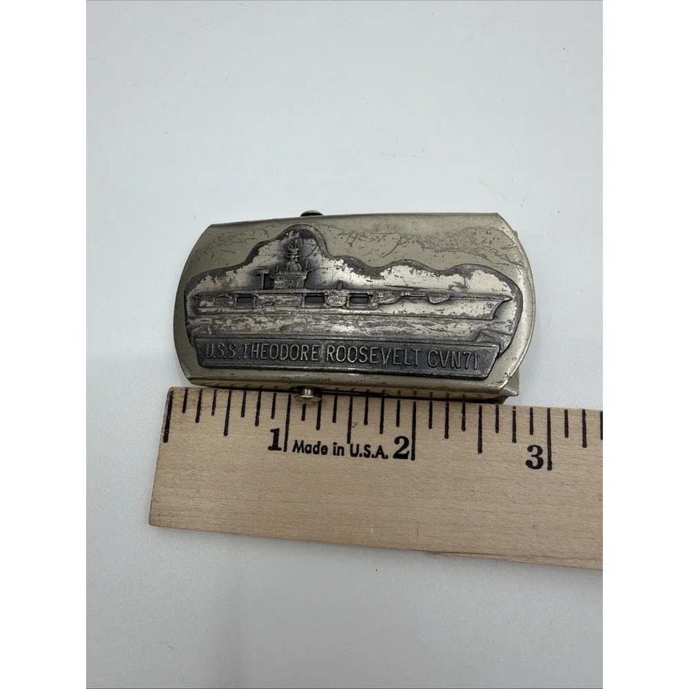 Vintage United States Navy U.S.S. Theodore Roosevelt CVN-71 Belt Buckle